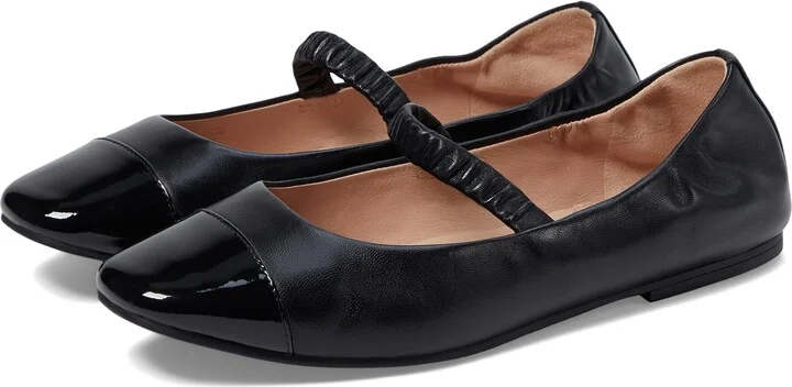 Black Leather/Black Patent Leather