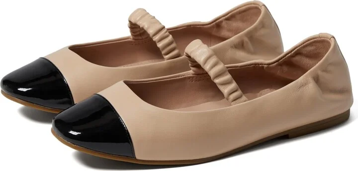 Porcelain Leather/Black Patent Leather