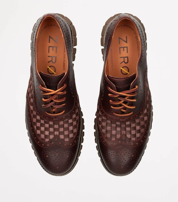 Cole Haan Woven Leather Zerogrand Wingtip Oxford Shoes - Image 4