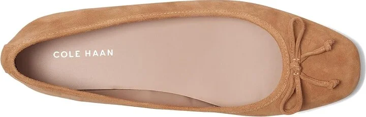 Cole Haan Yara Soft Ballet Women's Flat Shoes Biscuit Suede : 10.5 B - Medium, Leather - Image 2