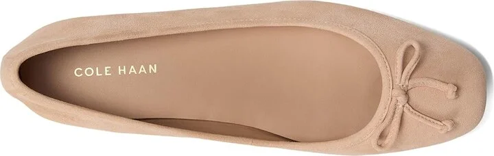 Cole Haan Yara Soft Ballet Women's Flat Shoes Cameo Rose Suede : 10 B - Medium, Leather - Image 2