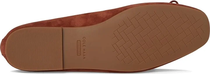 Cole Haan Yara Soft Ballet Women's Flat Shoes Dark Cuoio Suede : 7.5 B - Medium, Leather - Image 3
