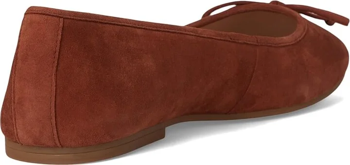 Cole Haan Yara Soft Ballet Women's Flat Shoes Dark Cuoio Suede : 7.5 B - Medium, Leather - Image 4