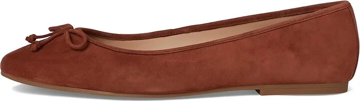 Cole Haan Yara Soft Ballet Women's Flat Shoes Dark Cuoio Suede : 7.5 B - Medium, Leather - Image 6