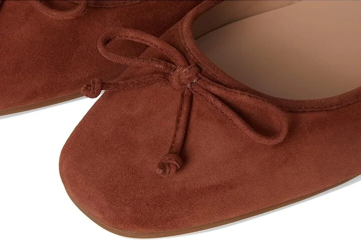Cole Haan Yara Soft Ballet Women's Flat Shoes Dark Cuoio Suede : 7.5 B - Medium, Leather - Image 7
