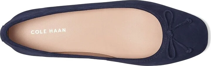 Cole Haan Yara Soft Ballet Women's Flat Shoes Midnight Navy Suede : 9.5 B - Medium, Leather - Image 2