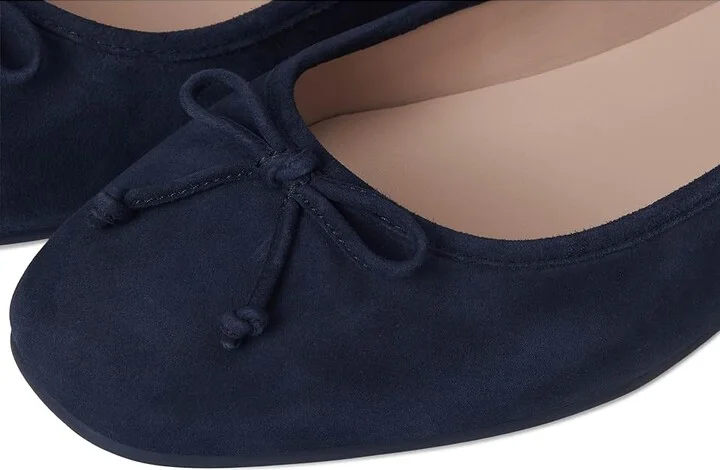Cole Haan Yara Soft Ballet Women's Flat Shoes Midnight Navy Suede : 9.5 B - Medium, Leather - Image 7