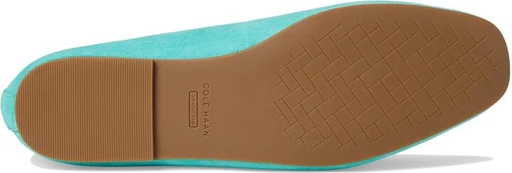 Cole Haan Yara Soft Ballet Women's Flat Shoes Pool Blue Suede : 8 B - Medium, Leather - Image 3