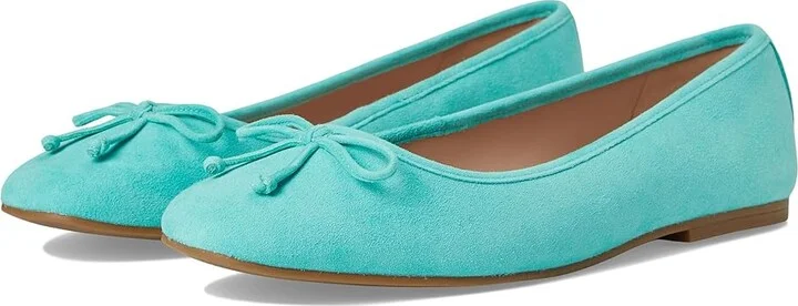 Cole Haan Yara Soft Ballet Women's Flat Shoes Pool Blue Suede : 8 B - Medium, Leather
