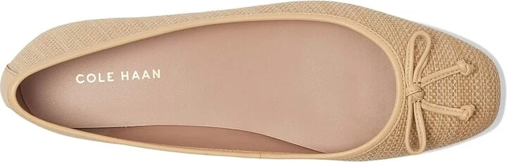 Cole Haan Yara Soft Ballet Women's Flat Shoes Raffia : 10 B - Medium, Leather - Image 2