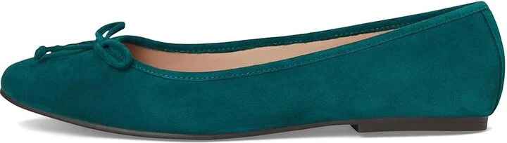 Cole Haan Yara Soft Ballet Women's Flat Shoes Rainforest Suede : 8 B - Medium, Leather - Image 6