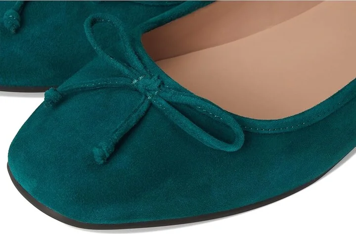 Cole Haan Yara Soft Ballet Women's Flat Shoes Rainforest Suede : 8 B - Medium, Leather - Image 7