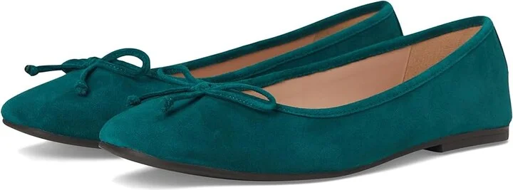 Cole Haan Yara Soft Ballet Women's Flat Shoes Rainforest Suede : 8 B - Medium, Leather