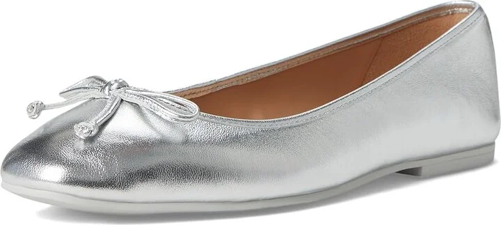 Cole Haan Yara Soft Ballet Women's Flat Shoes Silver Leather/Silver Studs : 7.5 B - Medium - Image 5