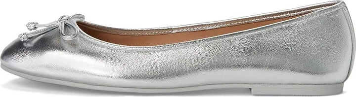 Cole Haan Yara Soft Ballet Women's Flat Shoes Silver Leather/Silver Studs : 7.5 B - Medium - Image 6