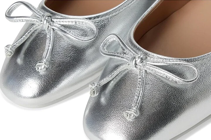 Cole Haan Yara Soft Ballet Women's Flat Shoes Silver Leather/Silver Studs : 7.5 B - Medium - Image 7
