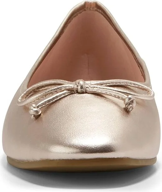 Cole Haan Yara Soft Ballet Women's Flat Shoes Soft Gold Leather : 7.5 B - Medium - Image 5