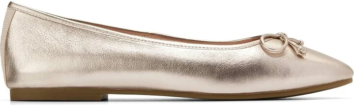 Cole Haan Yara Soft Ballet Women's Flat Shoes Soft Gold Leather : 7.5 B - Medium - Image 7