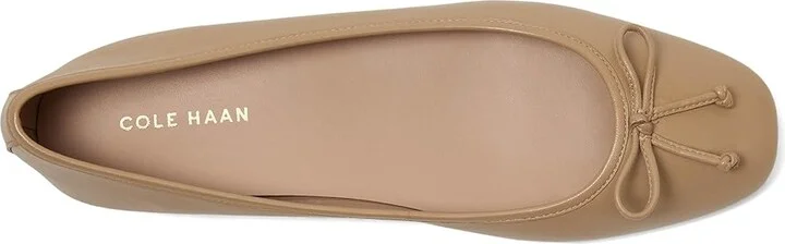 Cole Haan Yara Soft Ballet Women's Flat Shoes Tuscan Sand Leather : 6 B - Medium - Image 2