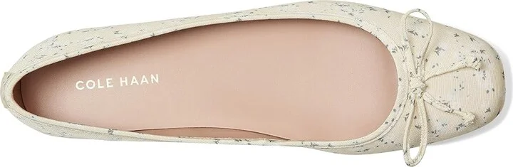 Cole Haan Yara Soft Ballet Women's Flat Shoes Vanilla Custard Floral Print Textile : 8.5 B - Medium, Leather - Image 2