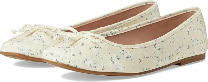 Cole Haan Yara Soft Ballet Women's Flat Shoes Vanilla Custard Floral Print Textile : 8.5 B - Medium, Leather