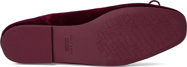 Cole Haan Yara Soft Ballet Women's Flat Shoes Wine Velvet : 9.5 B - Medium, Leather - Image 3