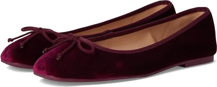 Cole Haan Yara Soft Ballet Women's Flat Shoes Wine Velvet : 9.5 B - Medium, Leather