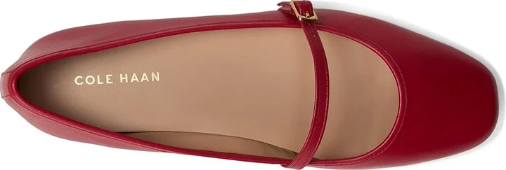 Cole Haan Yelena Maryjane Ballets Women's Flat Shoes Rio Red Leather : 5 B - Medium - Image 2