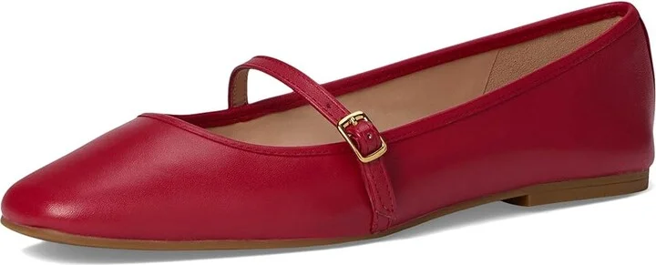 Cole Haan Yelena Maryjane Ballets Women's Flat Shoes Rio Red Leather : 5 B - Medium - Image 5