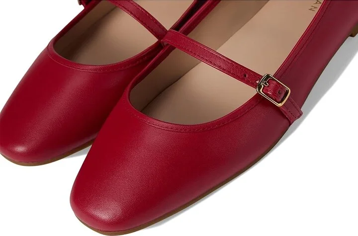Cole Haan Yelena Maryjane Ballets Women's Flat Shoes Rio Red Leather : 5 B - Medium - Image 7