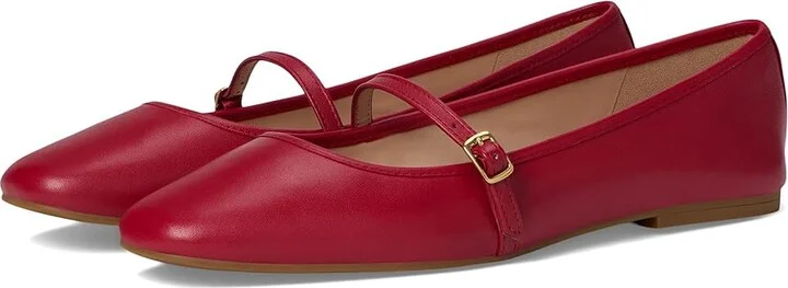 Cole Haan Yelena Maryjane Ballets Women's Flat Shoes Rio Red Leather : 5 B - Medium