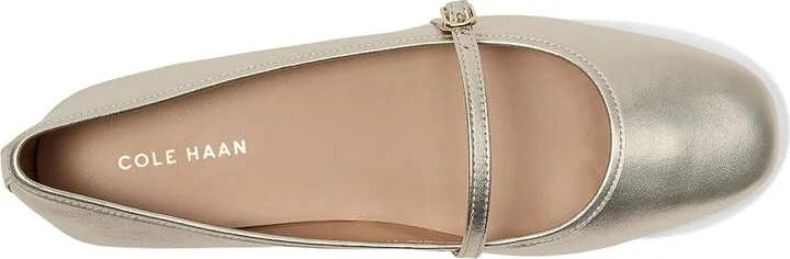 Cole Haan Yelena Maryjane Ballets Women's Flat Shoes Soft Gold Leather : 6.5 B - Medium - Image 2