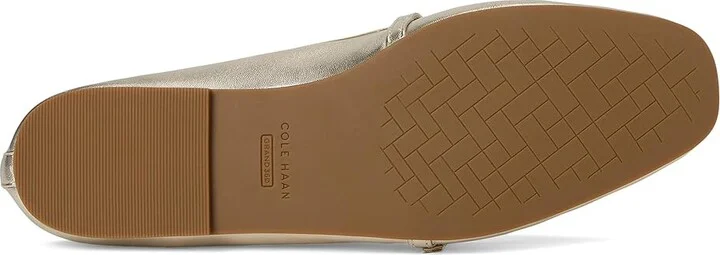 Cole Haan Yelena Maryjane Ballets Women's Flat Shoes Soft Gold Leather : 6.5 B - Medium - Image 3