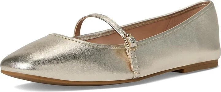Cole Haan Yelena Maryjane Ballets Women's Flat Shoes Soft Gold Leather : 6.5 B - Medium - Image 5