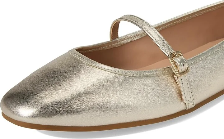 Cole Haan Yelena Maryjane Ballets Women's Flat Shoes Soft Gold Leather : 6.5 B - Medium - Image 7
