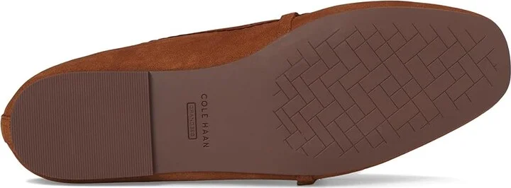 Cole Haan Yelena Scalloped Maryjane Ballet Flats Women's Shoes Tobacco Suede : 10.5 B - Medium, Leather - Image 3