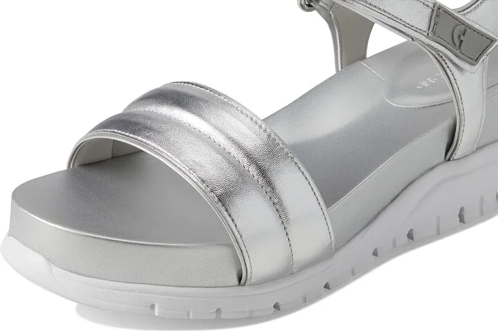 Cole Haan Zerogrand Ankle Strap Sandals Women's Sandals Silver Metallic/White : 8 B - Medium, Synthetic - Image 7