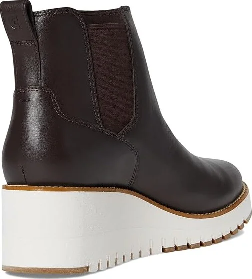 Cole Haan Zerogrand City Wedge Boot Women's Boots Dark Chocla/Ivory Waterproof : 7 B - Medium, Leather - Image 4