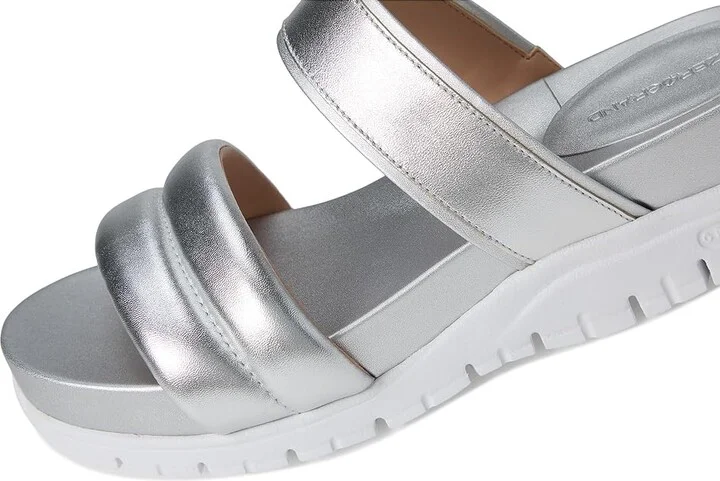 Cole Haan Zerogrand Double Band Sandals Women's Wedge Shoes Silver : 8.5 B - Medium, Leather - Image 7