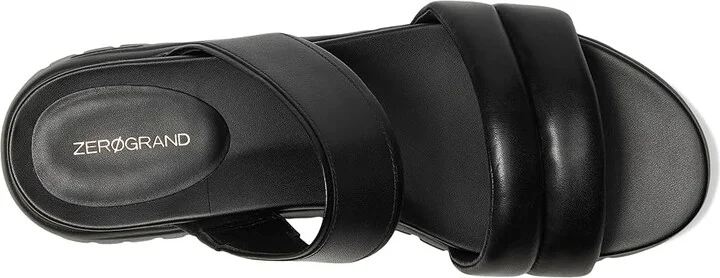 Cole Haan Zerogrand Double Band Slide Sandals Women's Flat Shoes Black/Black : 11 B - Medium, Leather/Rubber - Image 2