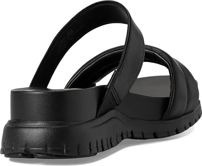 Cole Haan Zerogrand Double Band Slide Sandals Women's Flat Shoes Black/Black : 11 B - Medium, Leather/Rubber - Image 4