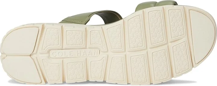 Cole Haan Zerogrand Double Band Slide Sandals Women's Flat Shoes Oil Green/Ivory : 10 B - Medium, Leather/Rubber - Image 3