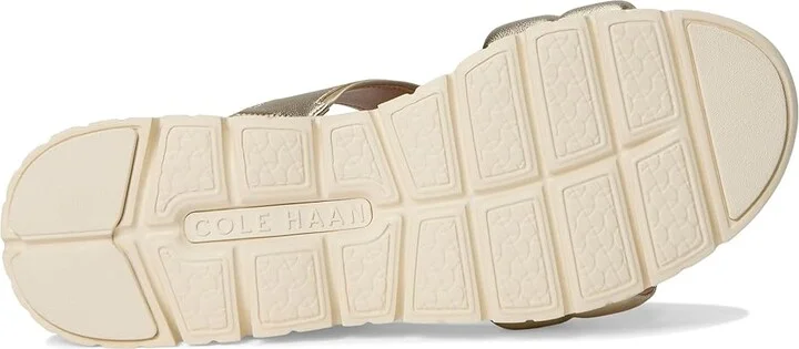 Cole Haan Zerogrand Double Band Slide Sandals Women's Flat Shoes Soft Gold Talca/Ivory : 7 B - Medium, Leather/Rubber - Image 3