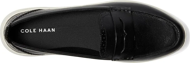 Cole Haan Zerogrand Meritt Leather Loafers Women's Flat Shoes Black/Ivory : 9 C - Wide - Image 2