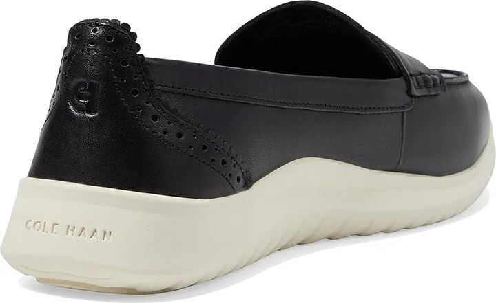 Cole Haan Zerogrand Meritt Leather Loafers Women's Flat Shoes Black/Ivory : 9 C - Wide - Image 4
