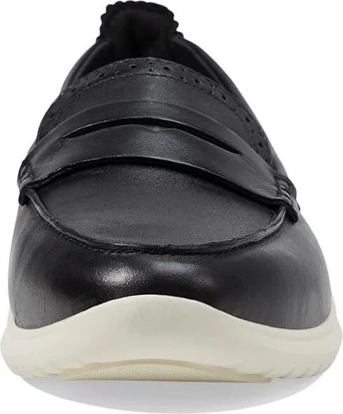 Cole Haan Zerogrand Meritt Leather Loafers Women's Flat Shoes Black/Ivory : 9 C - Wide - Image 5