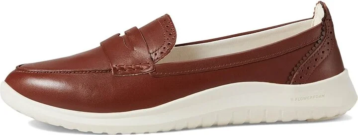 Cole Haan Zerogrand Meritt Leather Loafers Women's Flat Shoes Dark Cuoio/Ivory : 11 B - Medium - Image 6