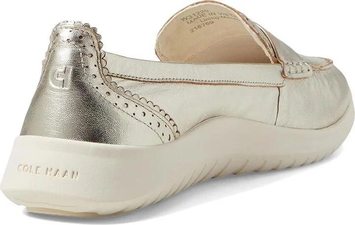 Cole Haan Zerogrand Meritt Leather Loafers Women's Flat Shoes Soft Gold Talca/Ivory : 5 C - Wide - Image 4