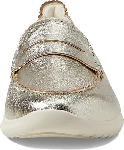 Cole Haan Zerogrand Meritt Leather Loafers Women's Flat Shoes Soft Gold Talca/Ivory : 5 C - Wide - Image 5