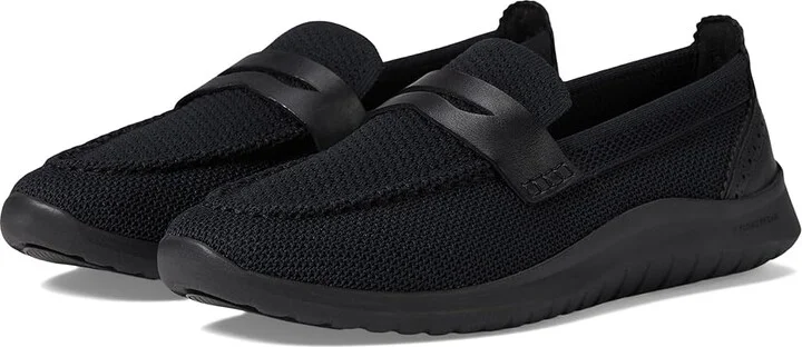 Cole Haan Zerogrand Meritt Stitchlite Loafers Women's Flat Shoes Black Knit/Black : 7.5 C - Wide, Leather